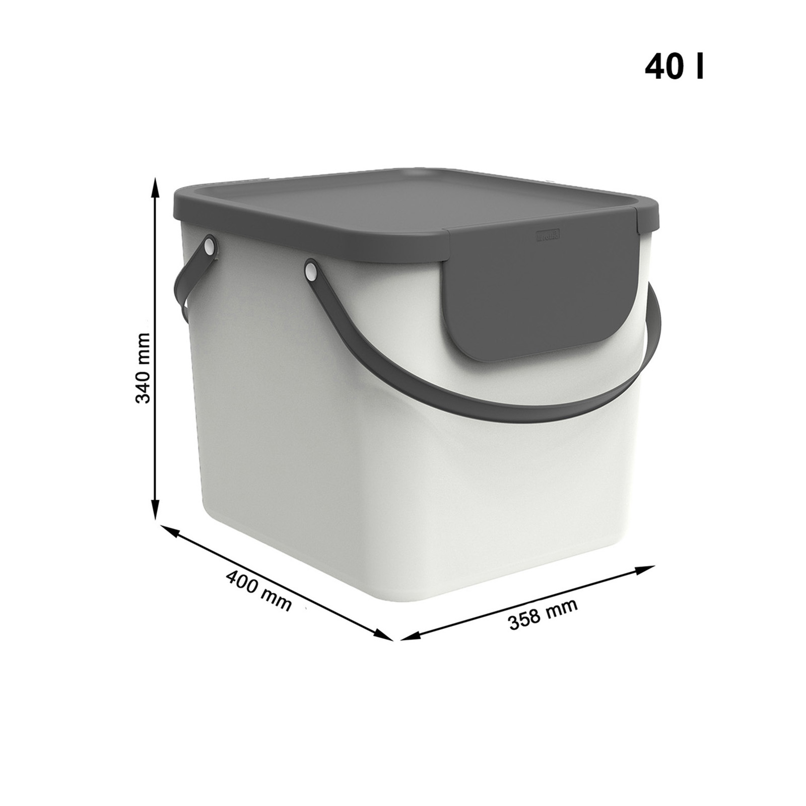 (4er Set) ALBULA Mülltrennungs System Recycling Abfall Organizer Behälter inkl. Sticker (1041599999AZ) - Bunt