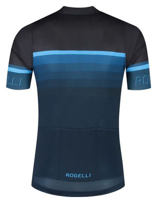 Maillot Manches Courtes Velo Rogelli Hero II - Homme - Bleu/Noir