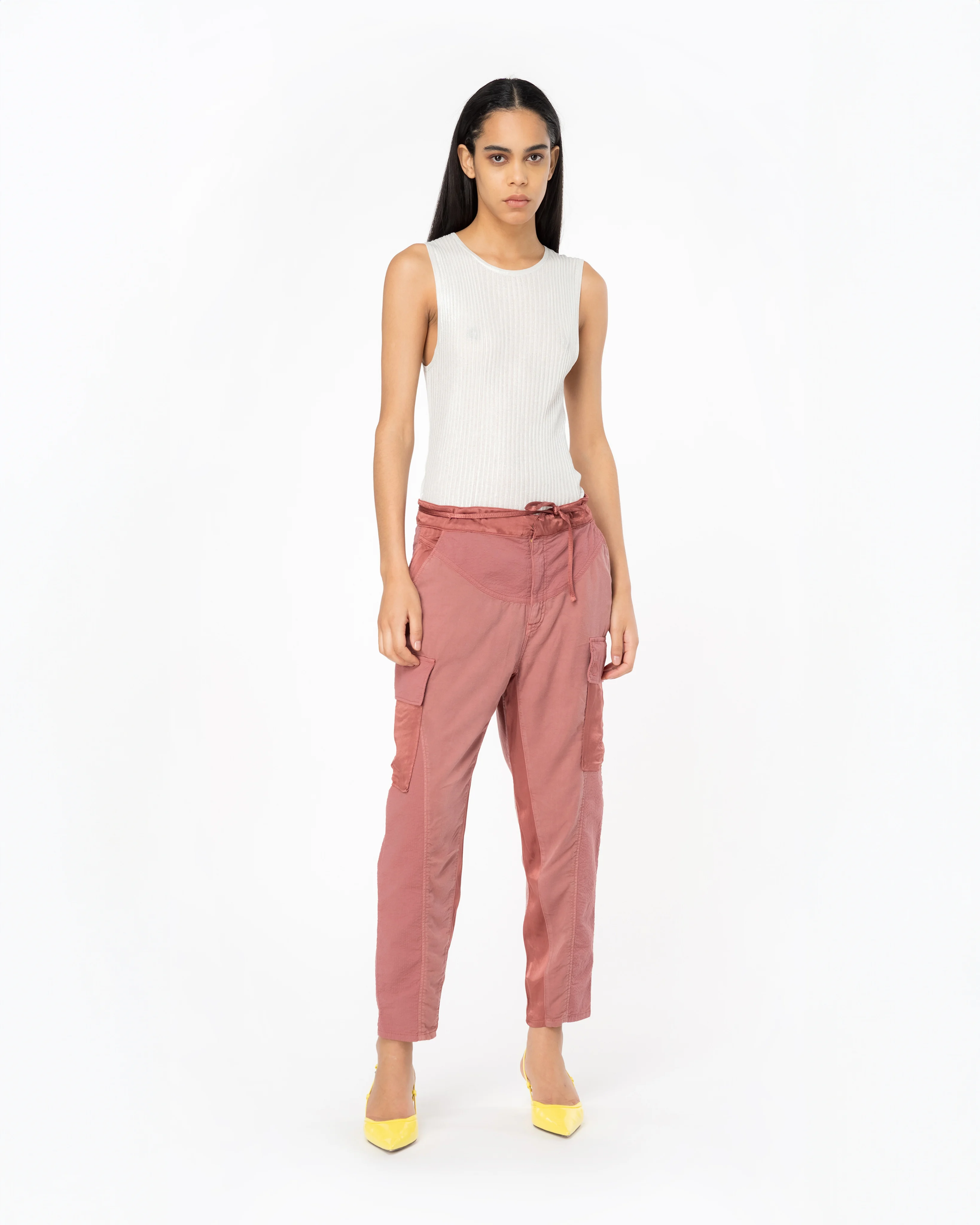Pantalon cargo fluide | Rose