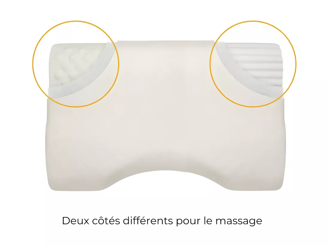 Oreiller Anti-Ronflement avec Taie en Satin Extra - 57x36x11 - INPHYSIO