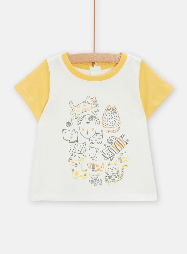 T-shirt à animation chat et chien pour bébé garçon