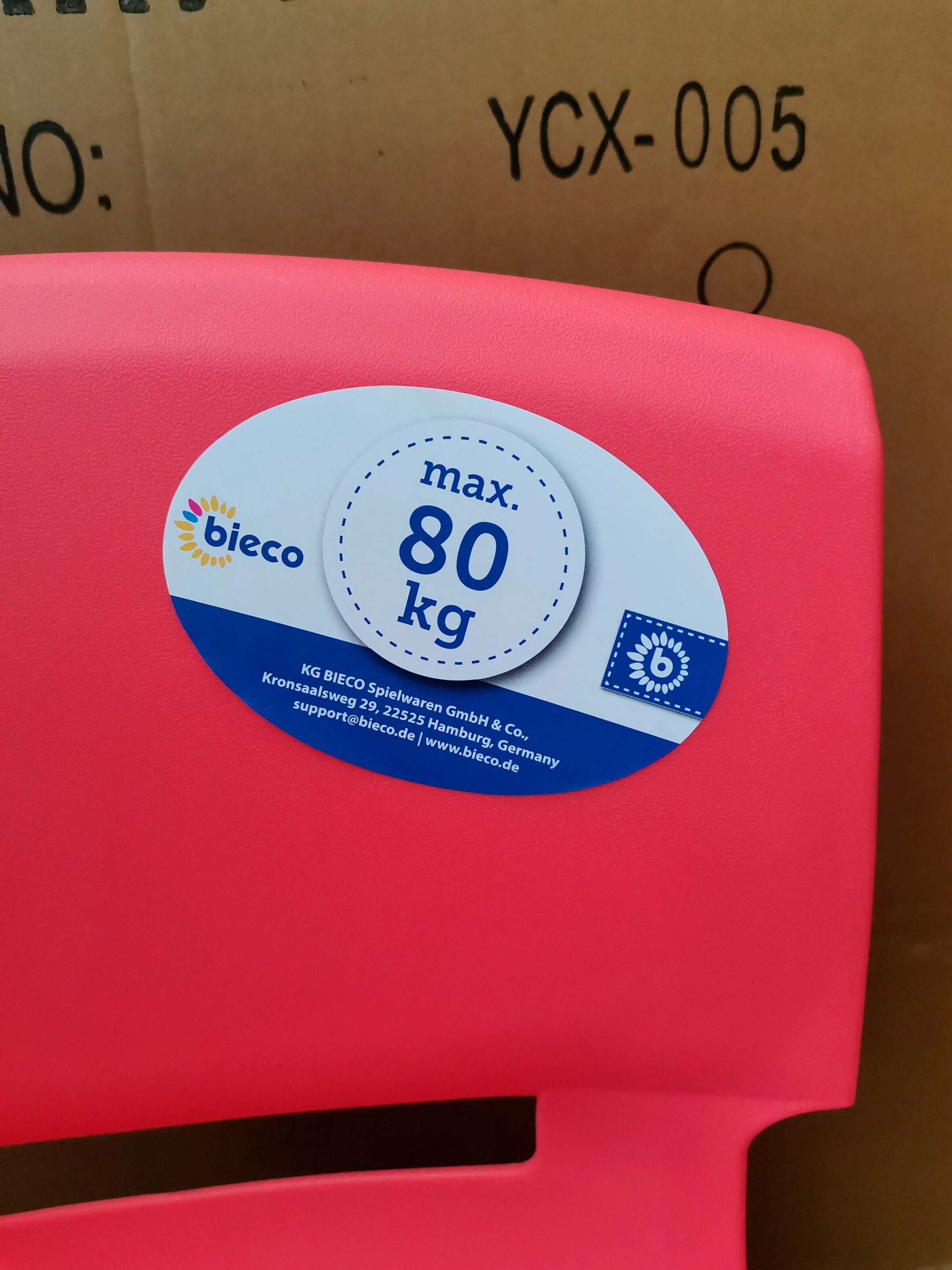 Bieco Kinderstuhl bis 80 kg belastbar Rot