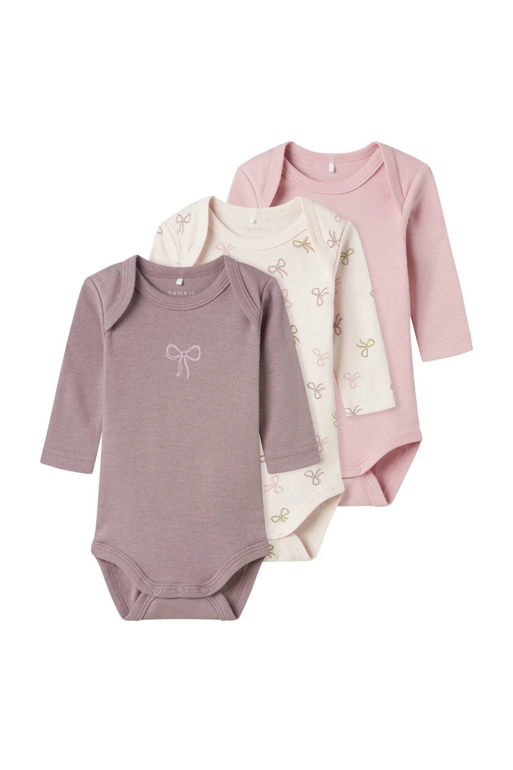 NAME IT romper NBFBODY - set van 3 mauve/roze/ecru