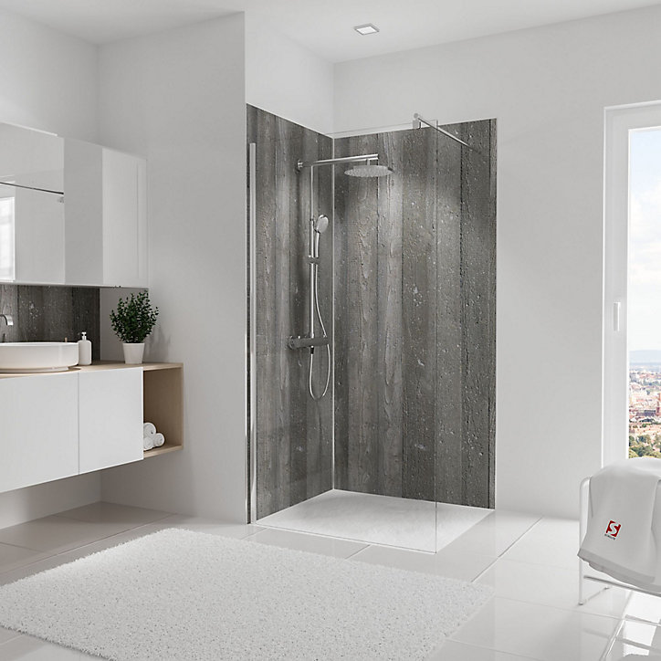 Lot de 2 panneaux muraux salle de bains 100 x 210 cm, Schulte DécoDesign Décor, béton