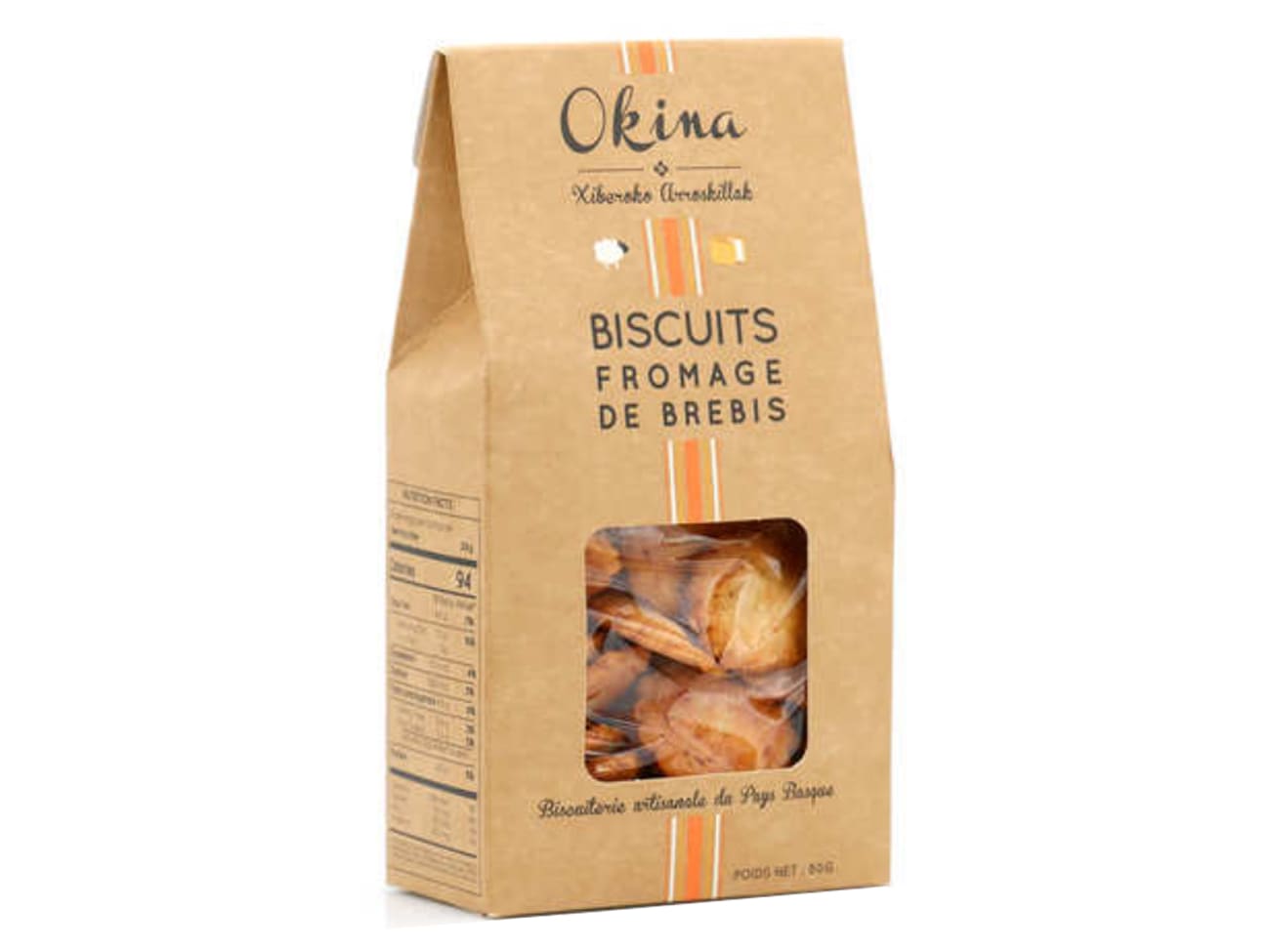 Biscuit au fromage de Brebis AOP - Ossau Iraty - 80 g - Okina