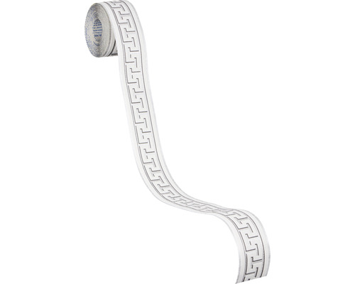 Rand 2813-19 Alleen Randen 9 zelfklevende meander zilverwit 5 m x 4,4 cm