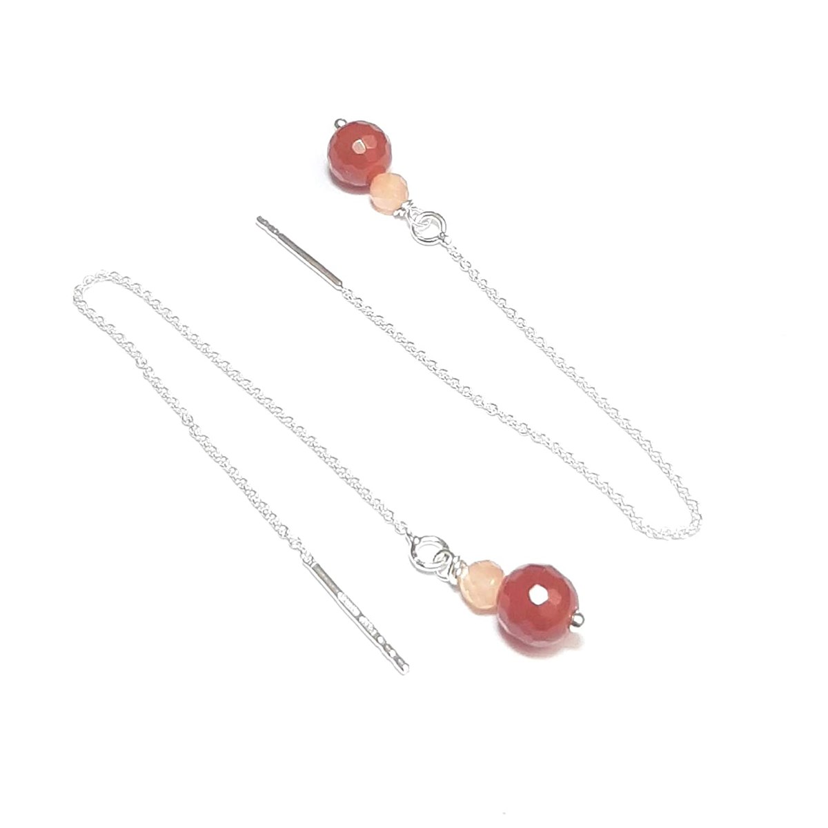 Boucles D'oreilles Cornaline Et Pierre De Lune