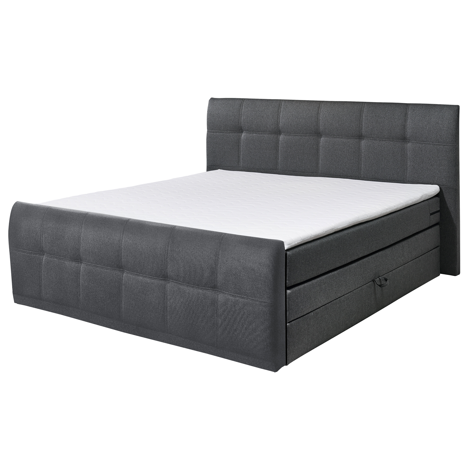 Boxspringbett - anthrazit - Taschenfederkern - H2 - 180x200 cm