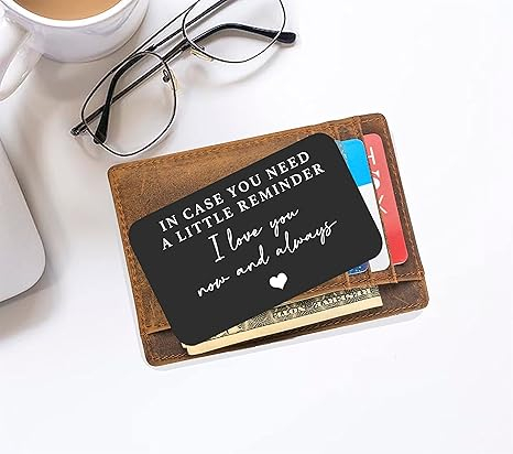 (85x55mm) Mini Liebesbotschaft Karte Liebes Notiz Valentinstags Geschenkidee - I Love You