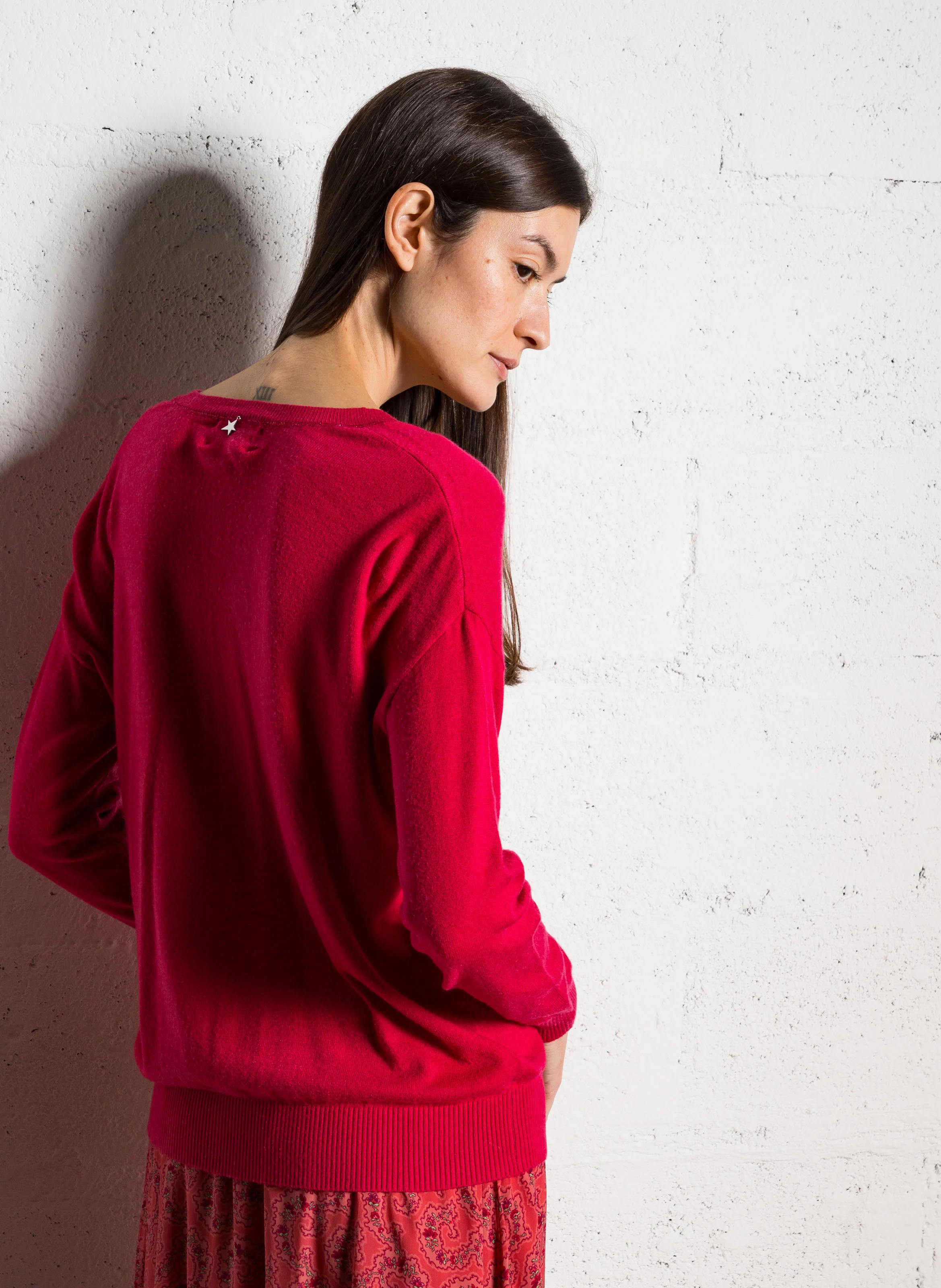 MARSENANO - Pull ample col v | Rouge