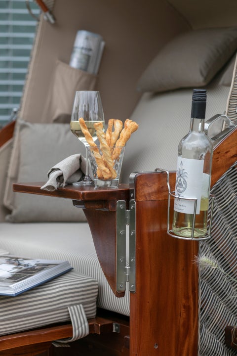 Strandstoel Nordstrand mahonie PE grijs design 510