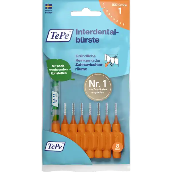 Interdentalbürsten Orange, ISO 1, 0,45 mm, 8 Stück