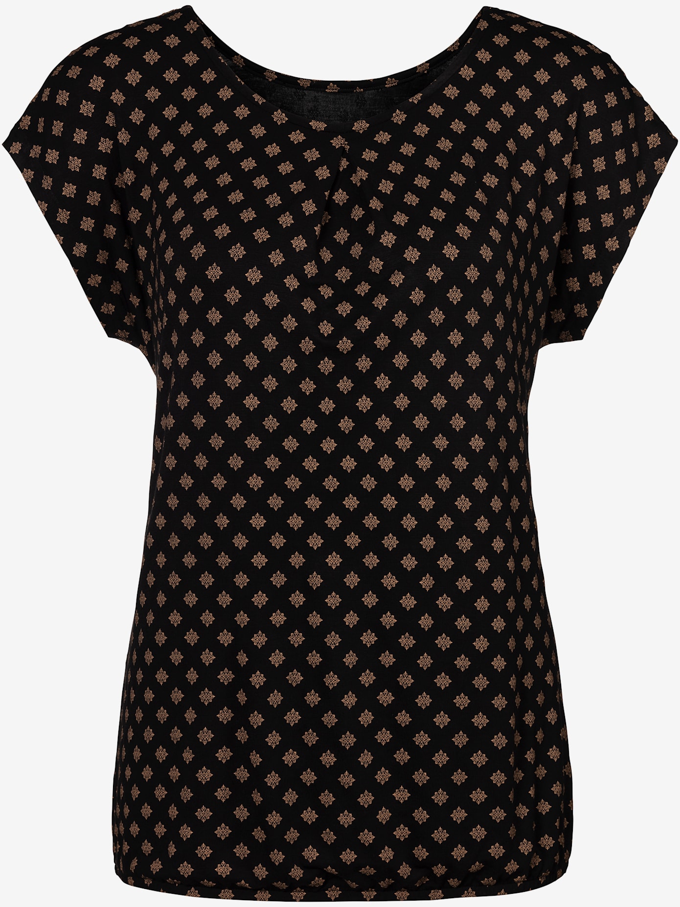 T-shirt plis tendance à l'encolure