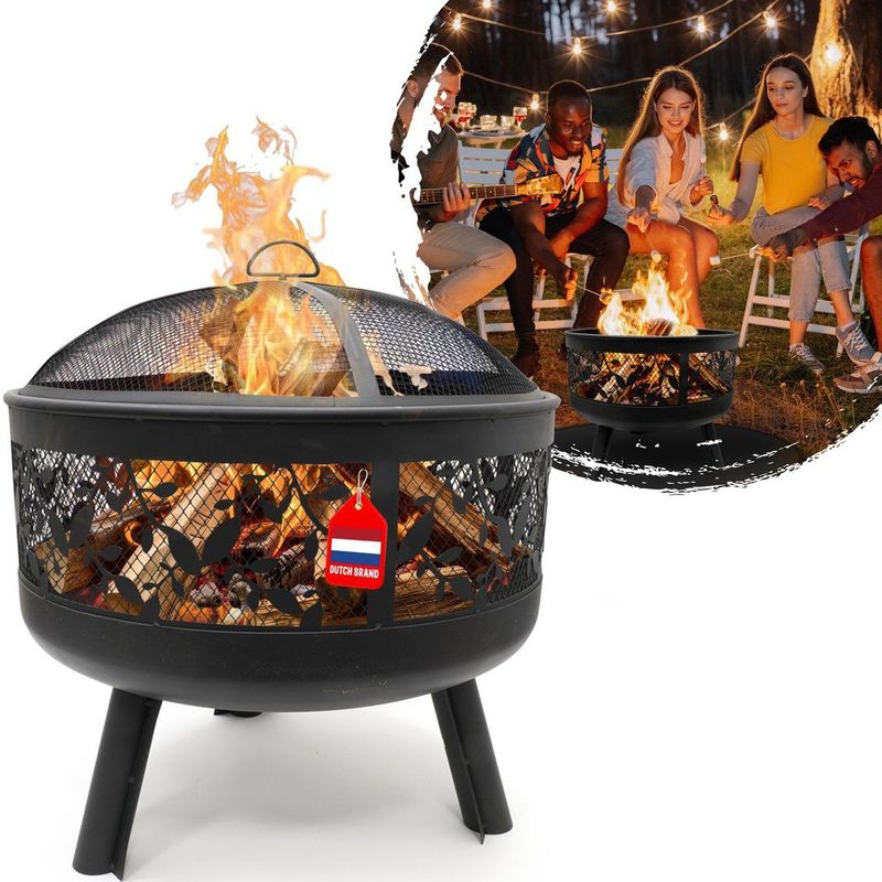 Heat Outdoor Living Alna - Vuurkorf met Vonkenscherm - Staal - Zwart
