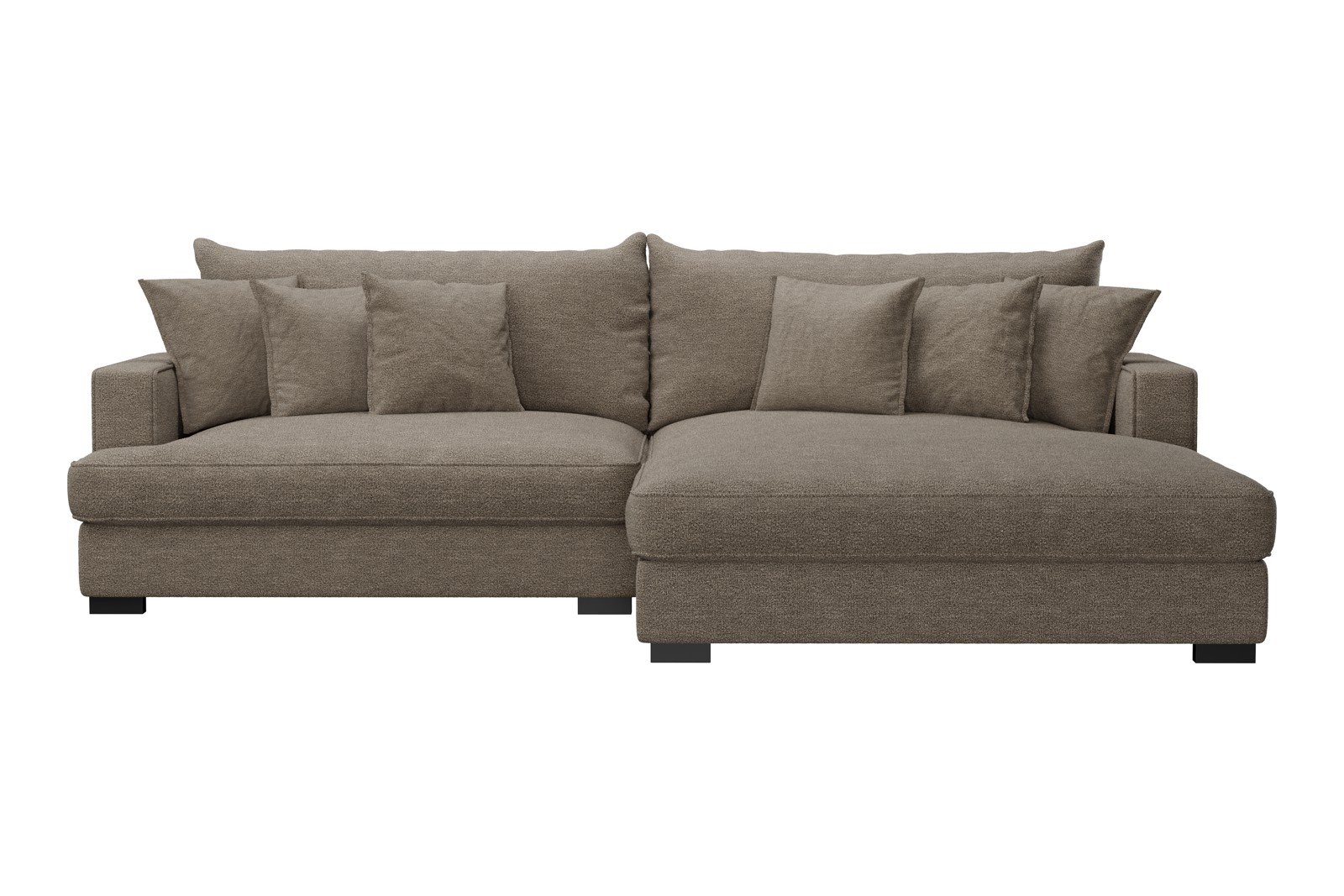 Rossi Lux 2-seter med XL sjeselong høyre Tekstil Beatto 1023 Grønn Grå, arm A med sorte ben. Lux Komfort.