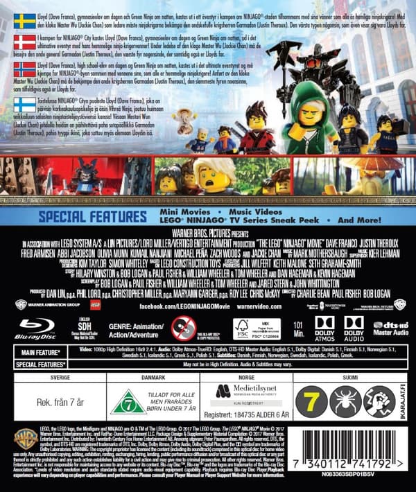 The Lego Ninjago Movie (Blu-ray) (Nordic)