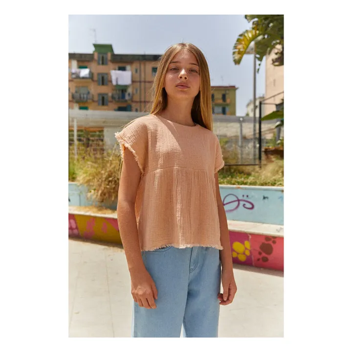 Hundred Pieces Top en Gaze Coton Bio | Rose