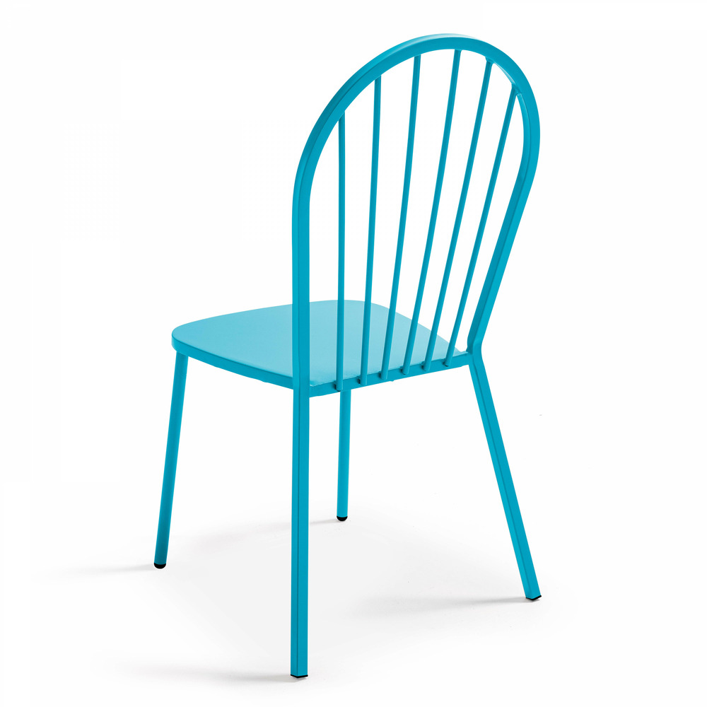 Chaise bistrot en métal bleu