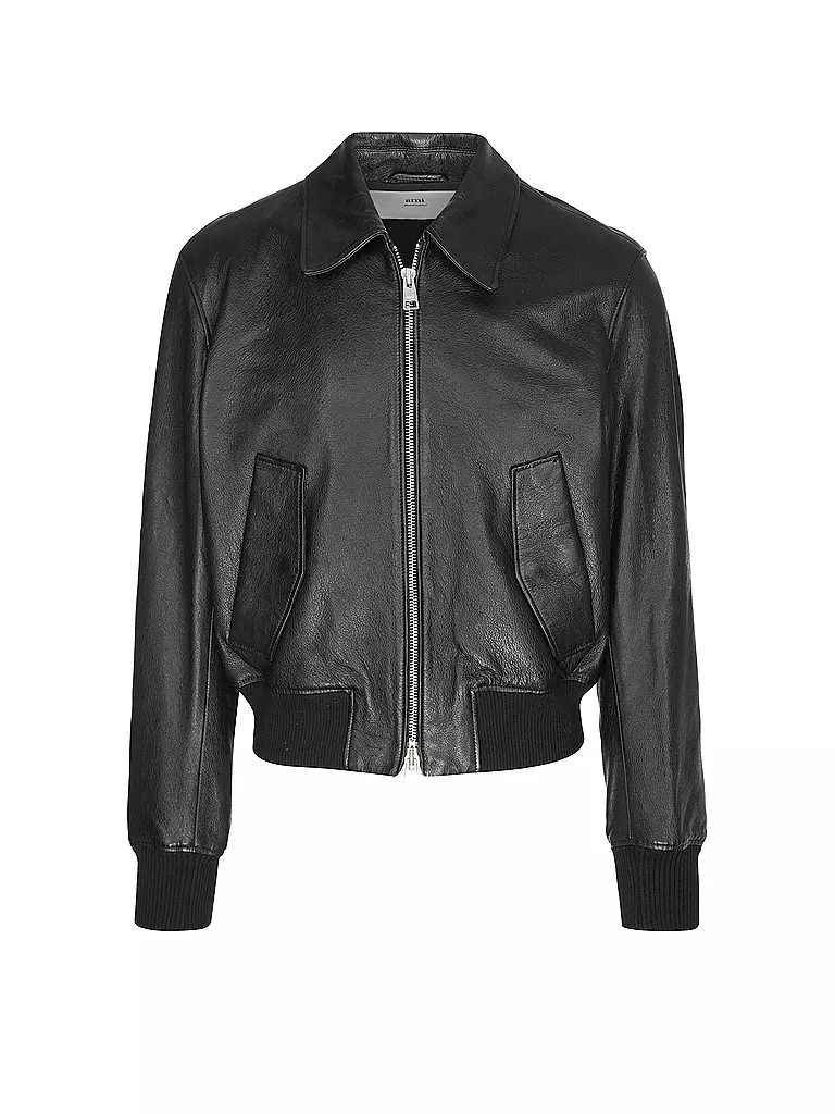 AMI PARIS Lederjacke schwarz