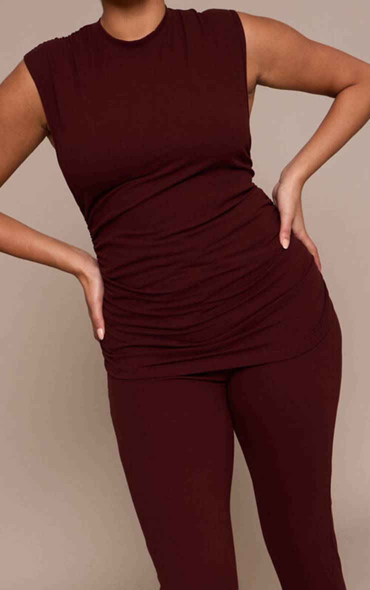 Chocolat Legging Sculptant Froncé Grande Taille
