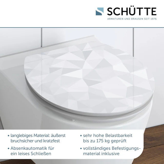 Schütte WC-Sitz »Diamond« High Gloss mit MDF Holzkern, mit Absenkautomatik