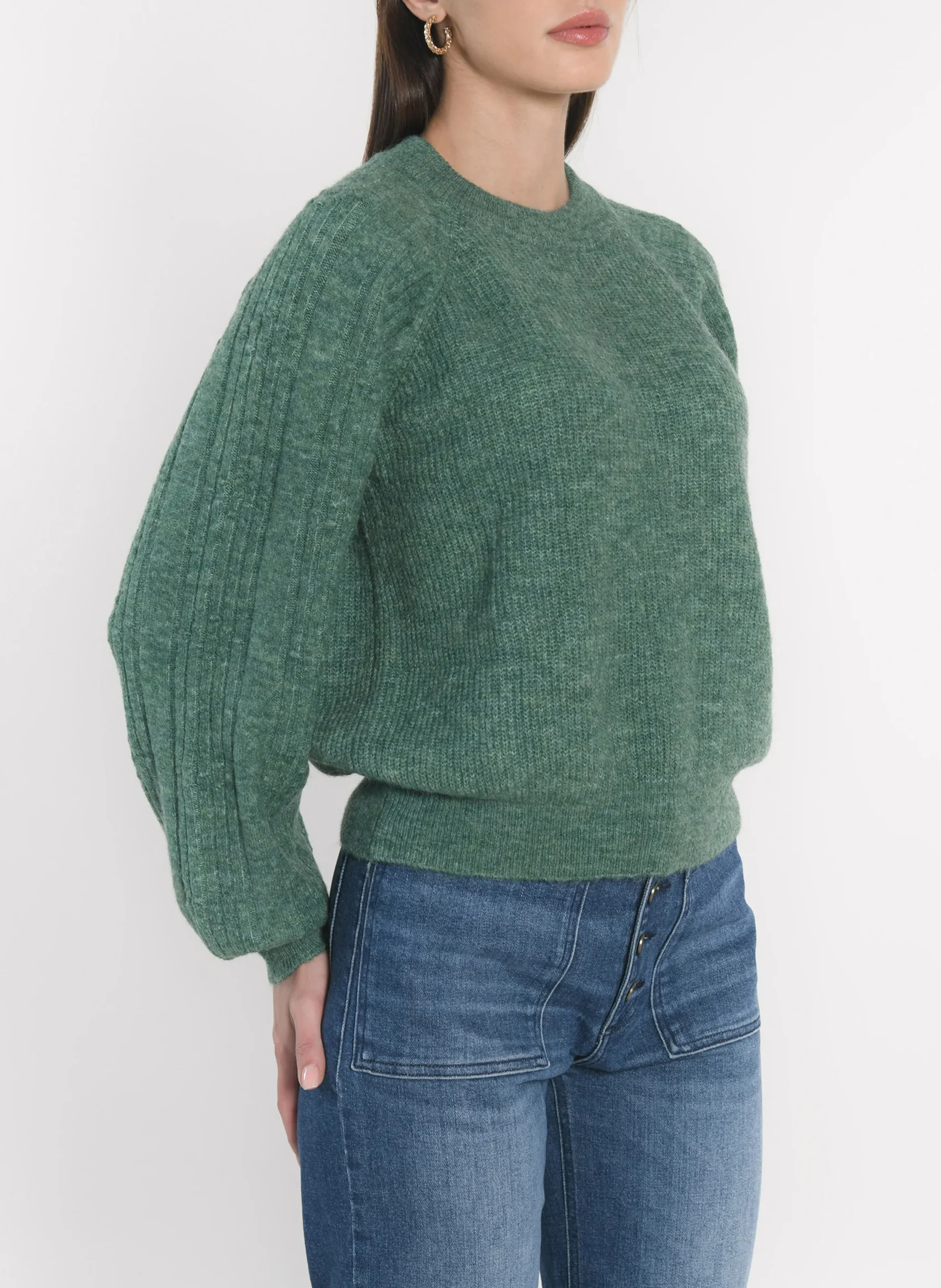 CARRY - Pull droit col rond | Vert