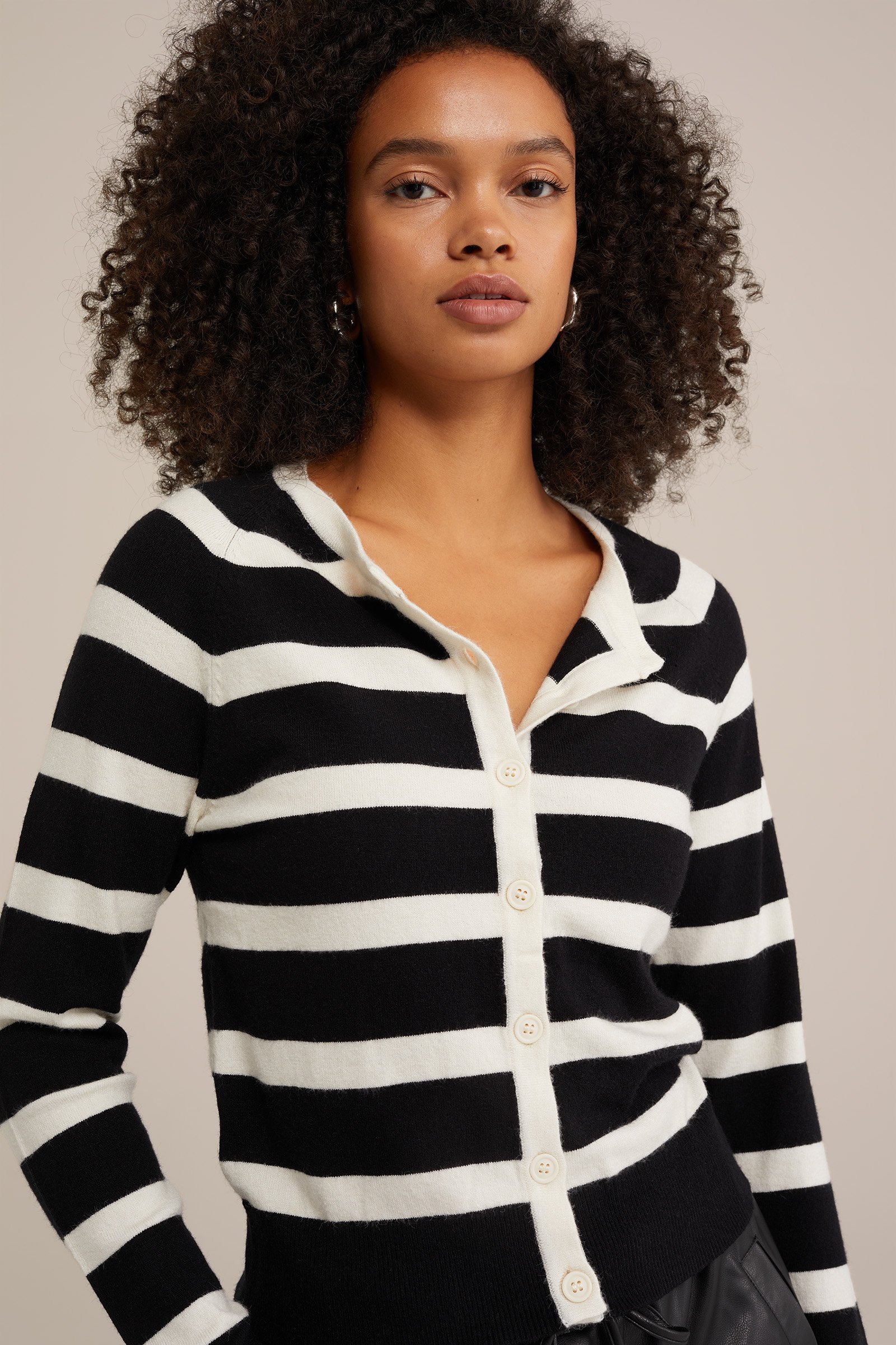 Gestreept vest WE Fashion Zwart