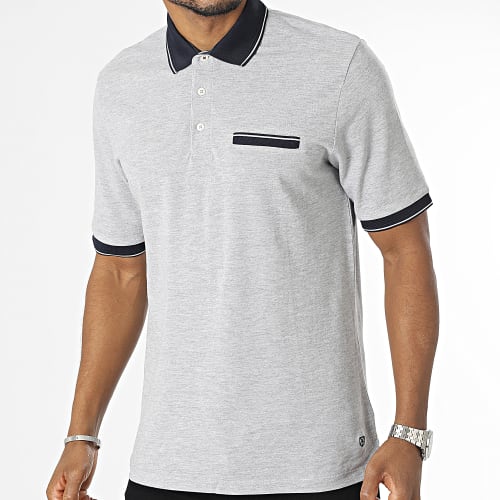 Polo Manches Courtes Luvance Gris Chiné