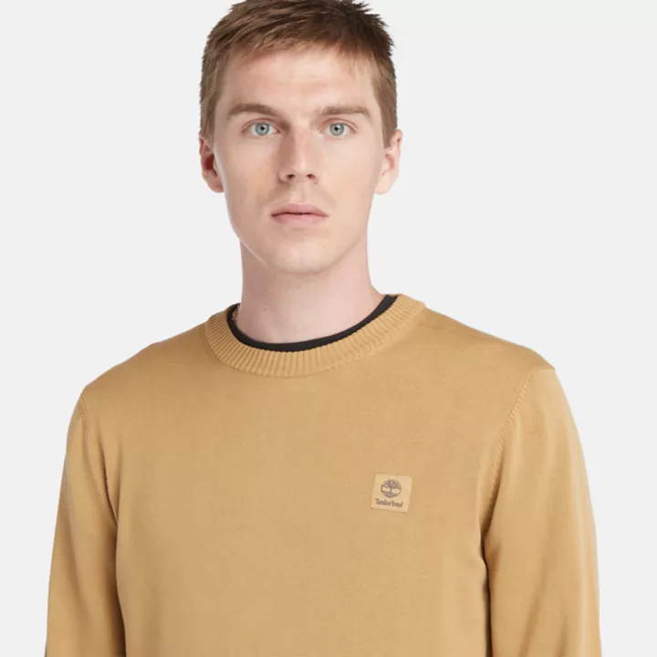 Pull teint en pièce pour homme en jaune foncé