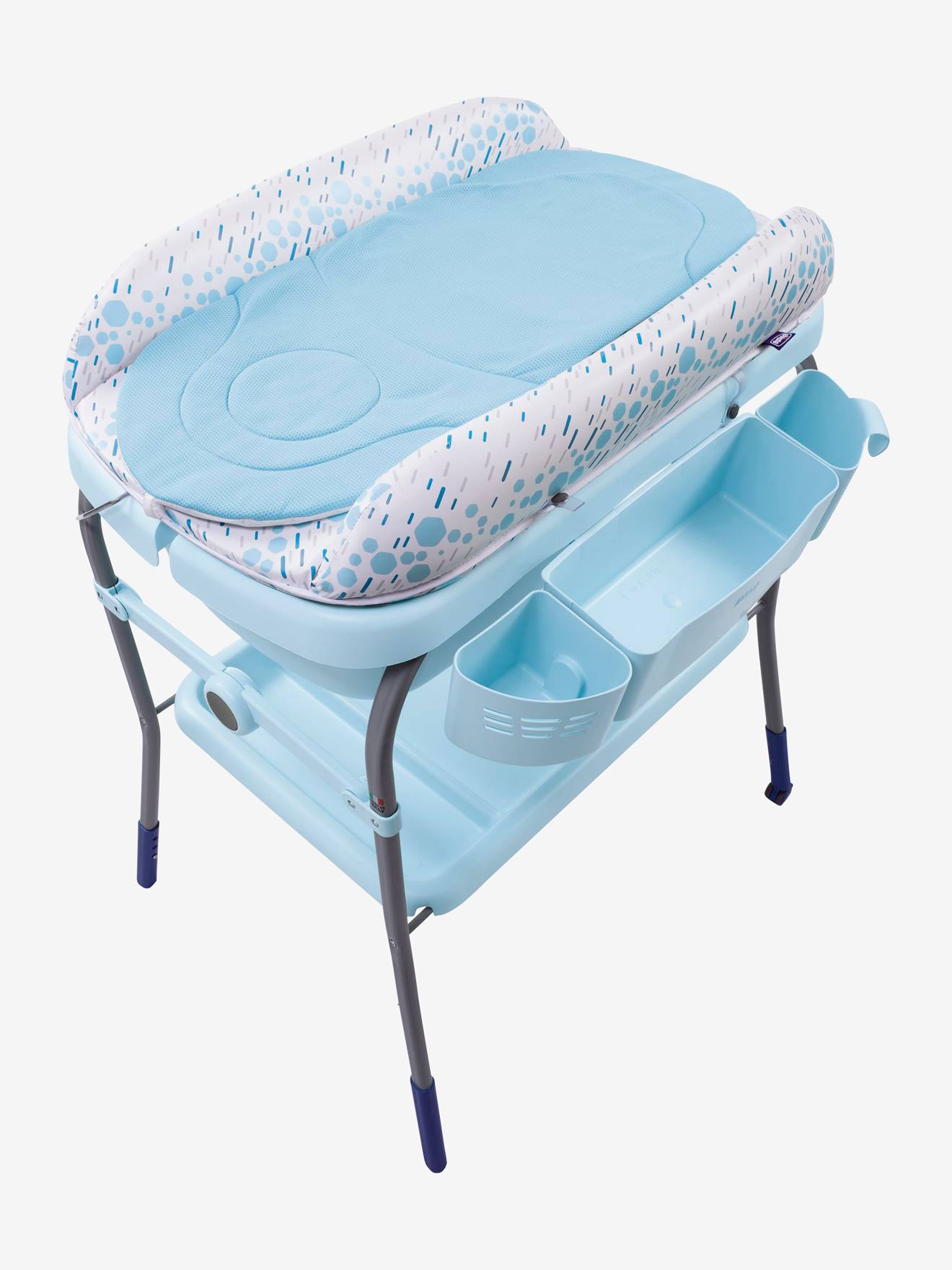 Banheira e trocador Chicco Cuddle & Bubble, estampa cinza claro
