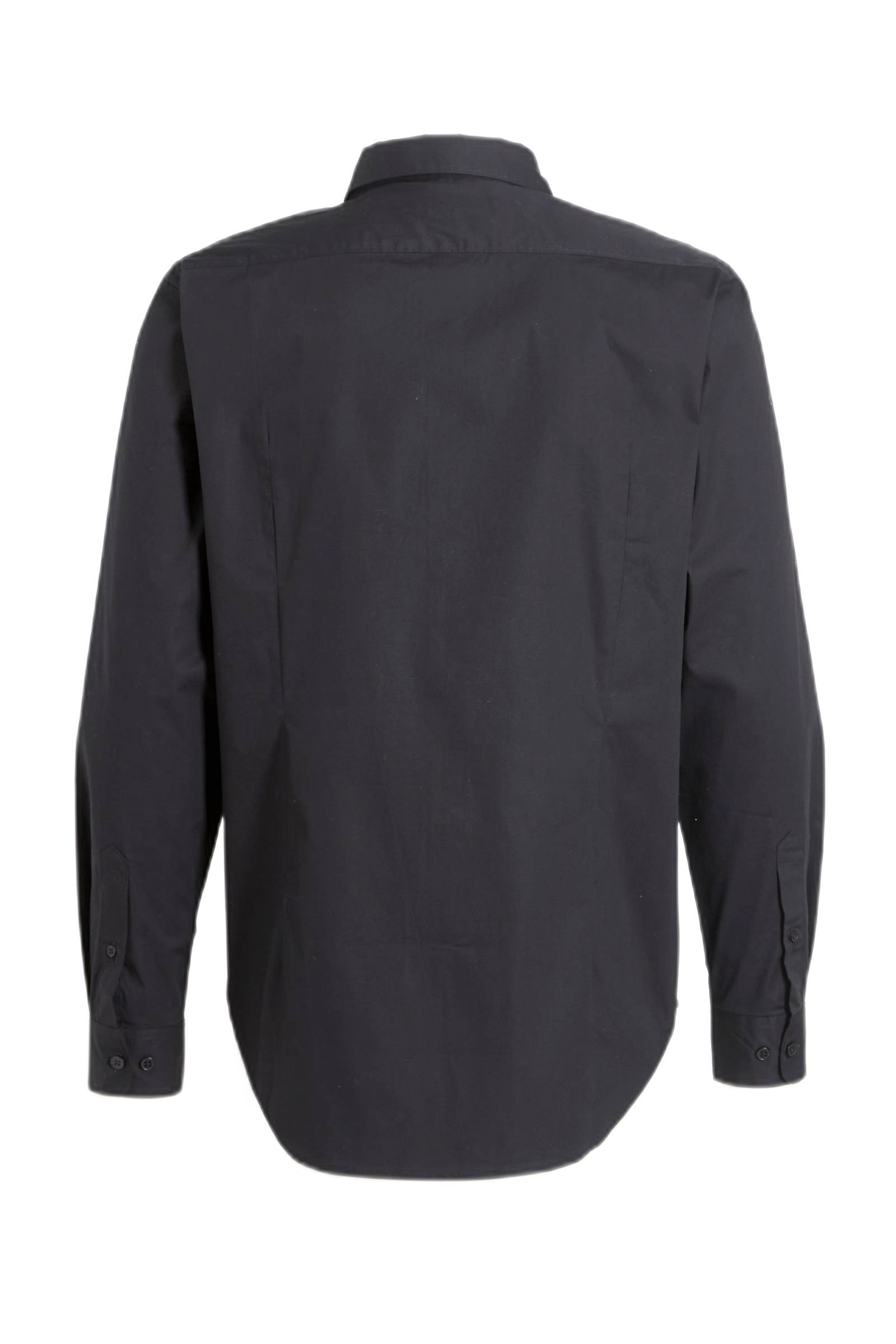anytime regular fit overhemd zwart
