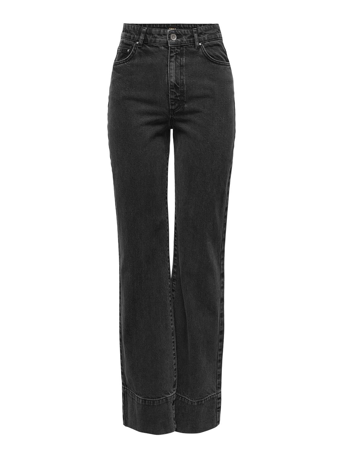 ONLCAMILLE Weiter Beinschnitt Jeans Washed Black