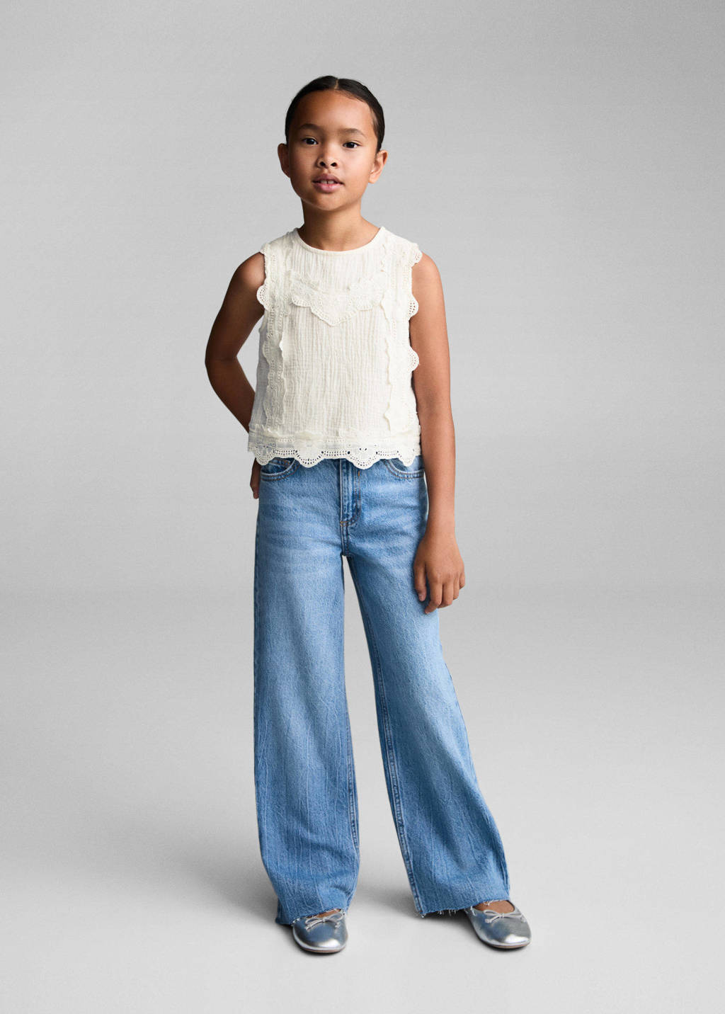 Mango Kids top lichtbeige