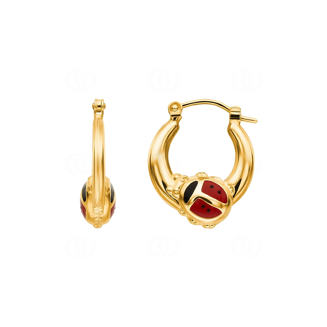 Kreolen 750/18 K Gelbgold Marienkäfer