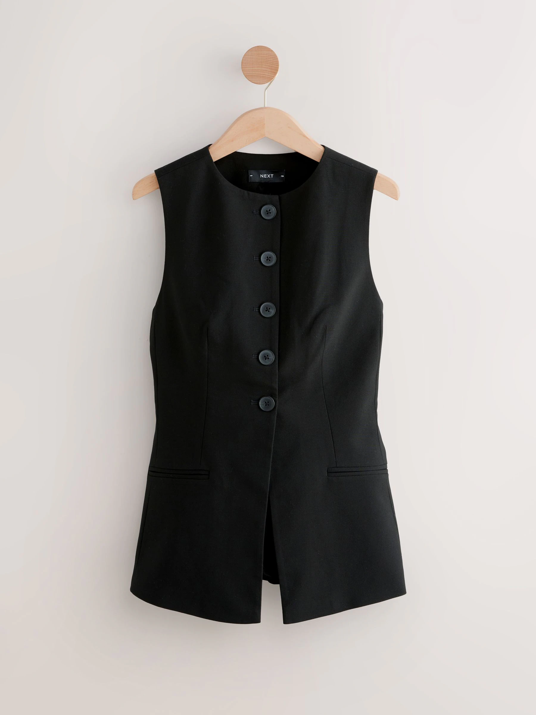 Zwart - Tailored Waistcoat With Wool