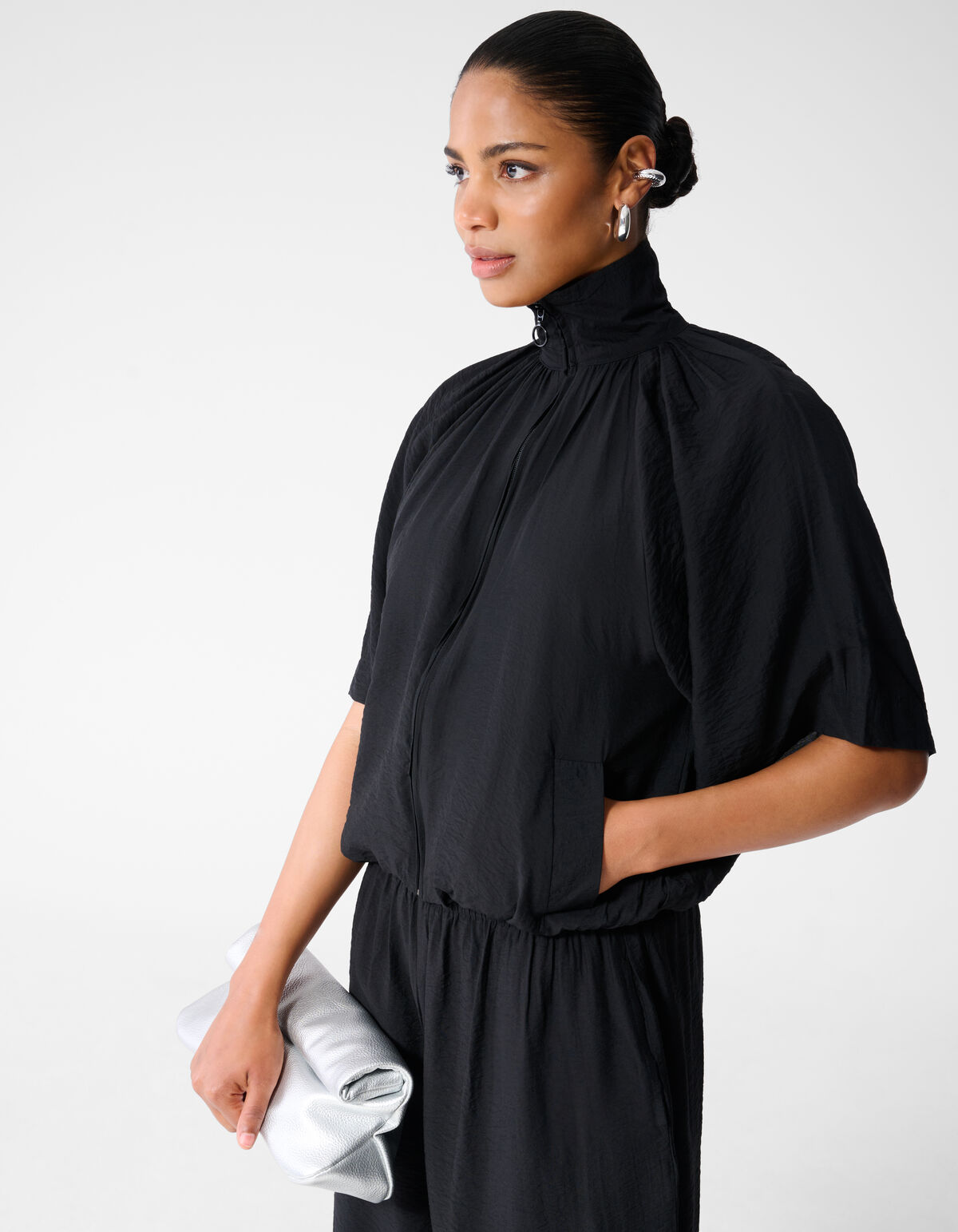 Sporty Tracksuit Blouse Zwart