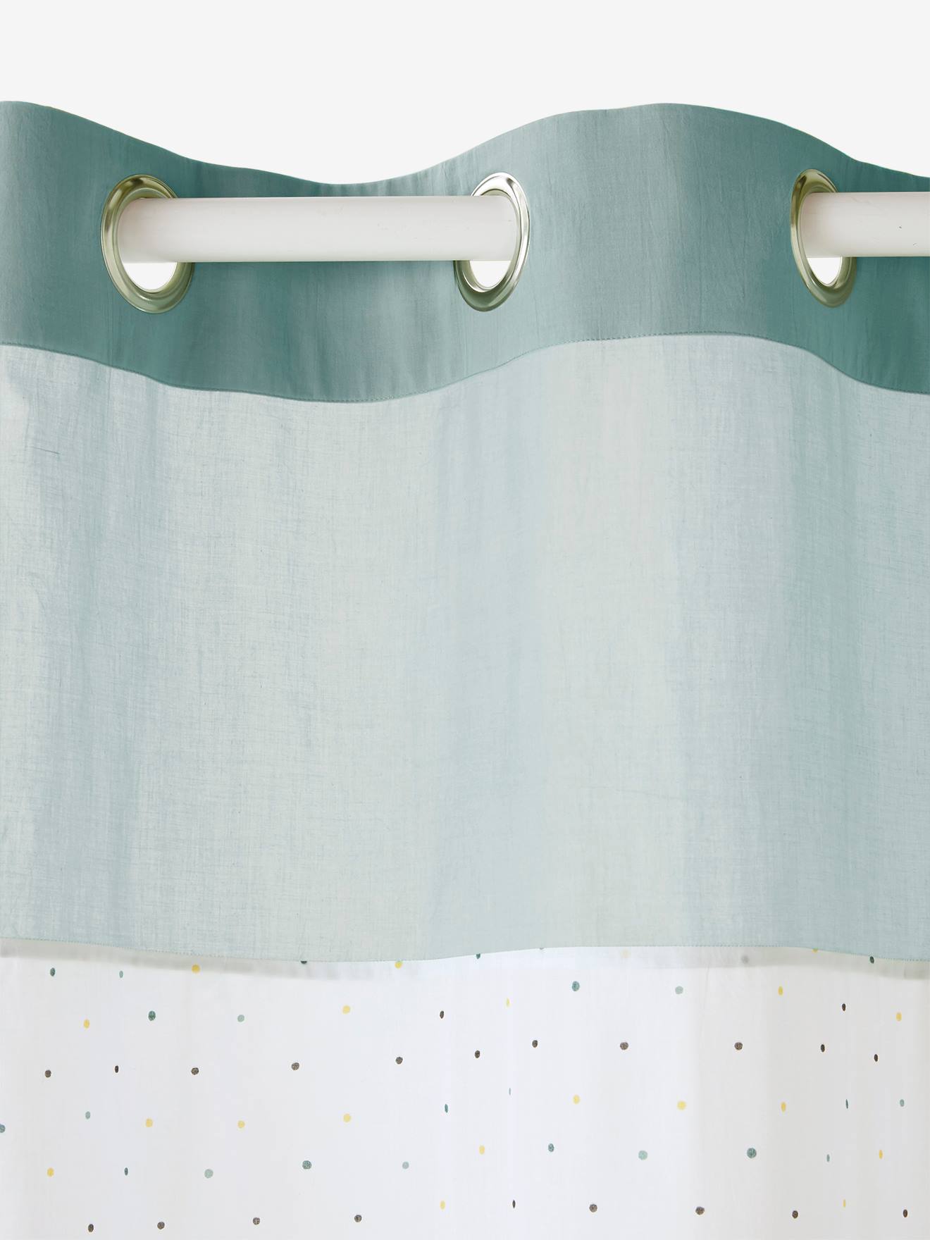 Cortina transparente lisa verde-escura Menthe a L'Eau com estampas