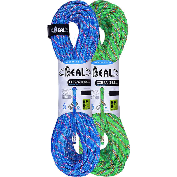 Corde alpinisme BEAL COBRA II 8.6MM GD 2x50M BLUE GREEN