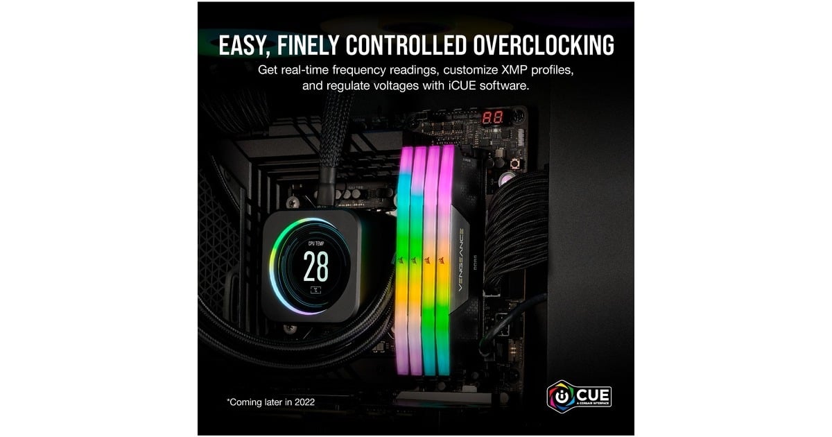 Corsair32 GB DDR5-6000 Kit werkgeheugen  (Zwart, CMH32GX5M2B6000C30, Vengeance RGB, XMP)