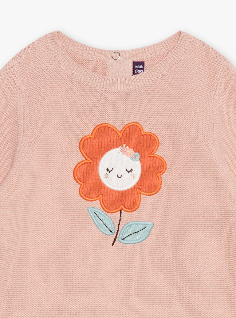T-shirt en tricot rose tendre