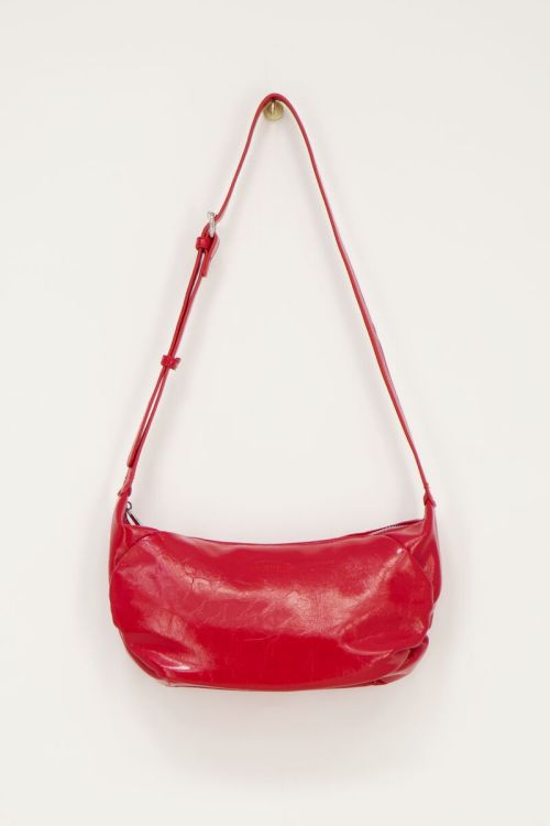 Rode crossbody tas met lak