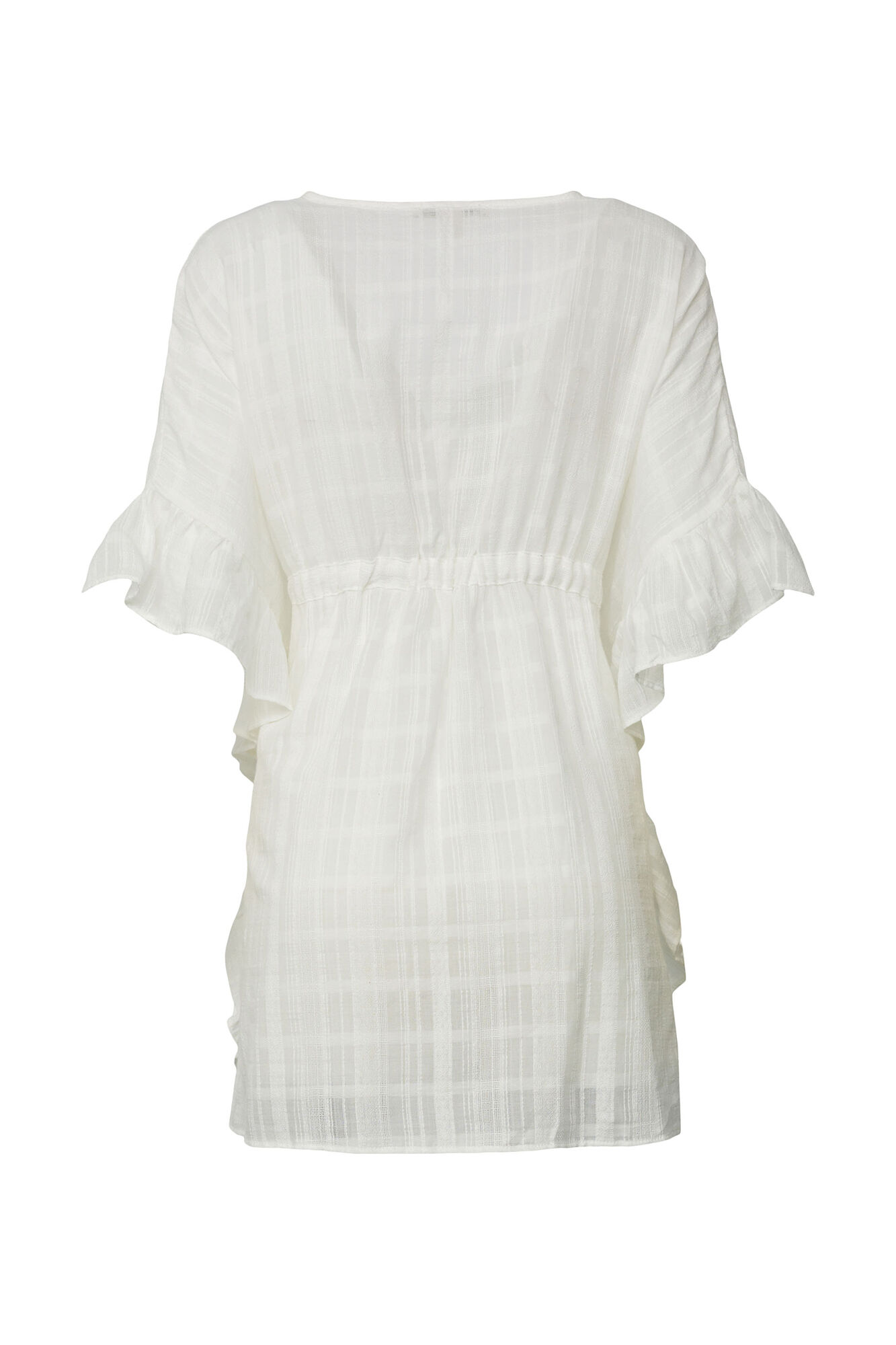 Caftan curto folgado de algodão BCI - Branco