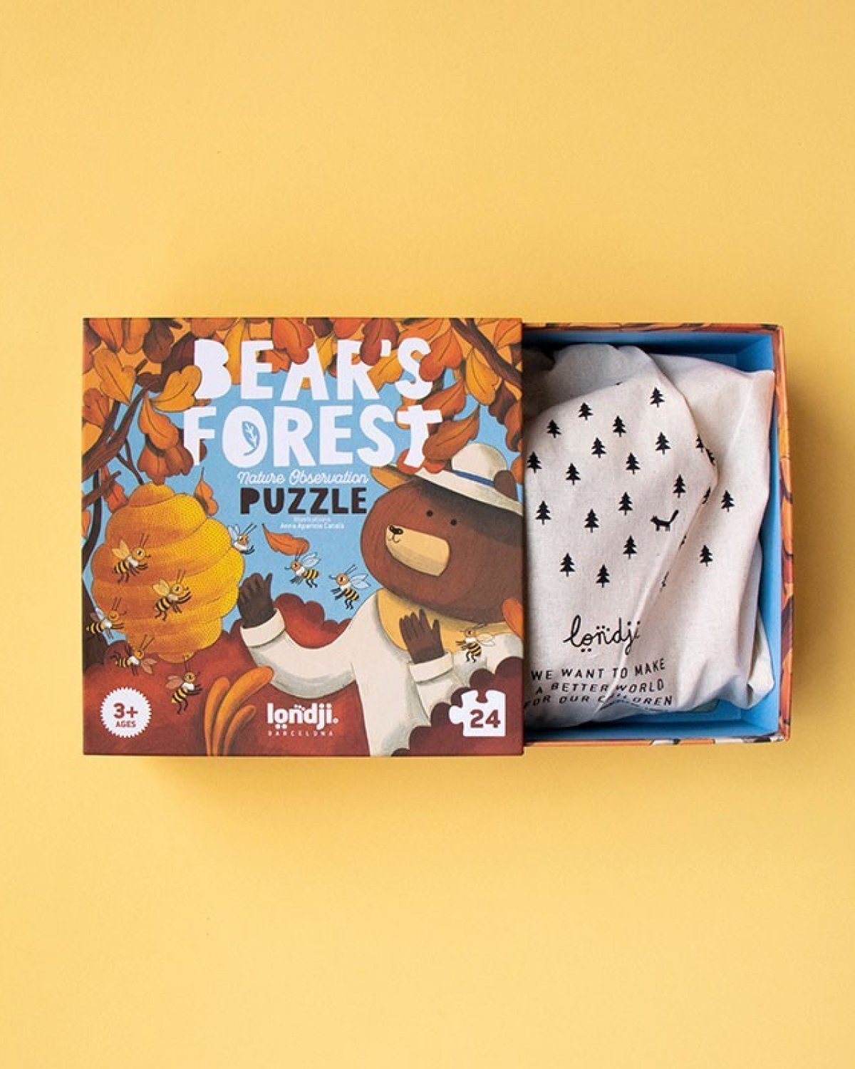 Puslespill og “Hvor er…”-spill – 2i1 Puslespill Barn 3år+ | Bear’s Forest