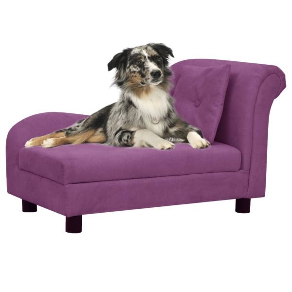 Sofá para Cães com Almofada 83x44x44 cm Pelúcia Bordô - 171105
