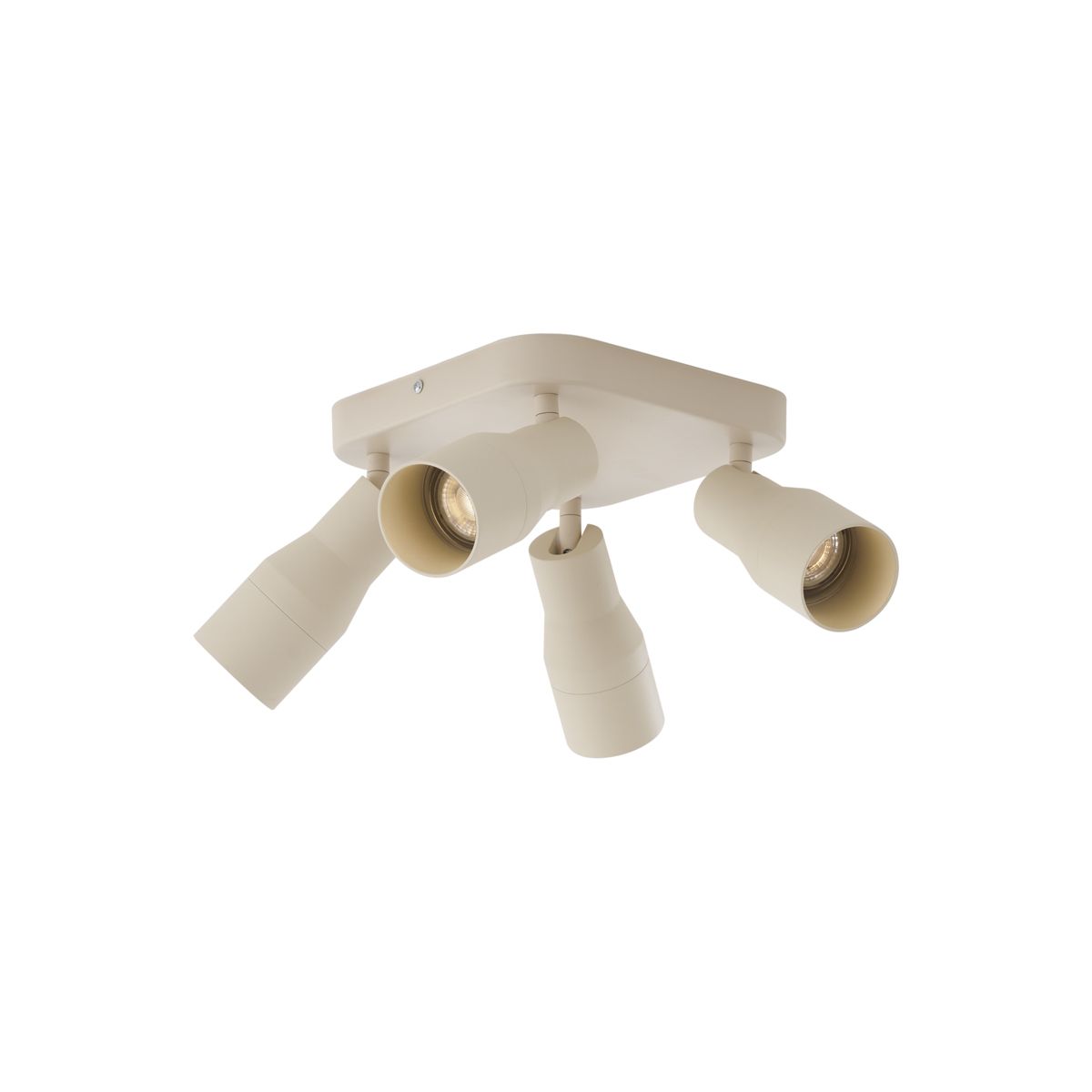 Plafondspot beige GU10 50mm vierkant 4-lichts - Stanley