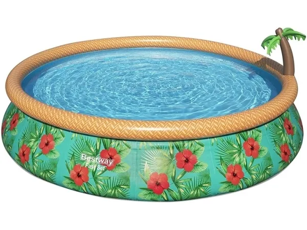 Bestway Fast Set 57416, 9677 L, Indrammet/oppustelig pool, Voksen & barn, Flerfarvet, 24,2 kg