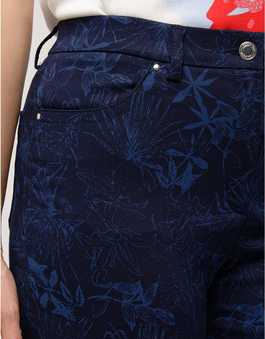 Pantalon bleu motifs 7/8e