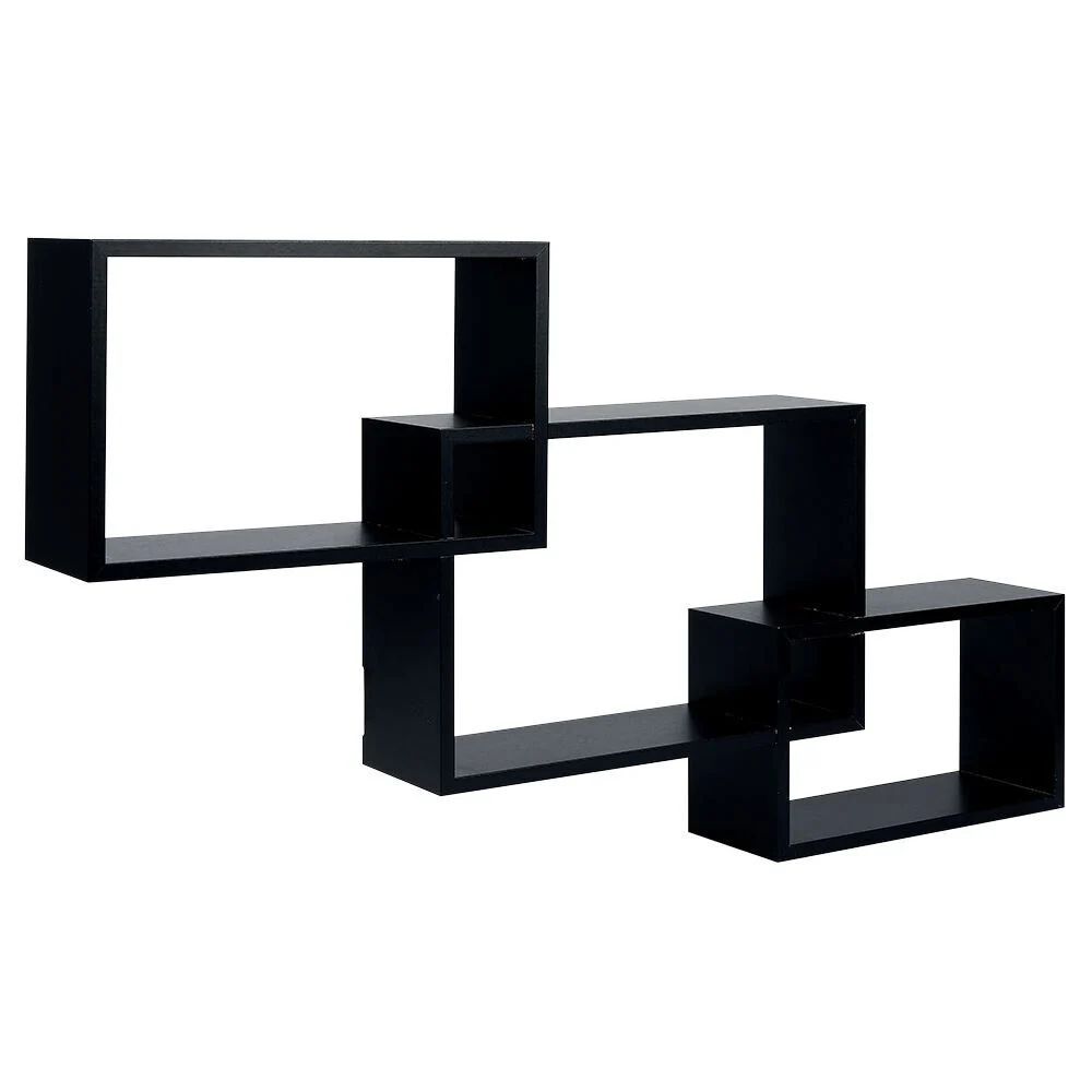 Lot de 3 étagères rectangulaires en bois noir