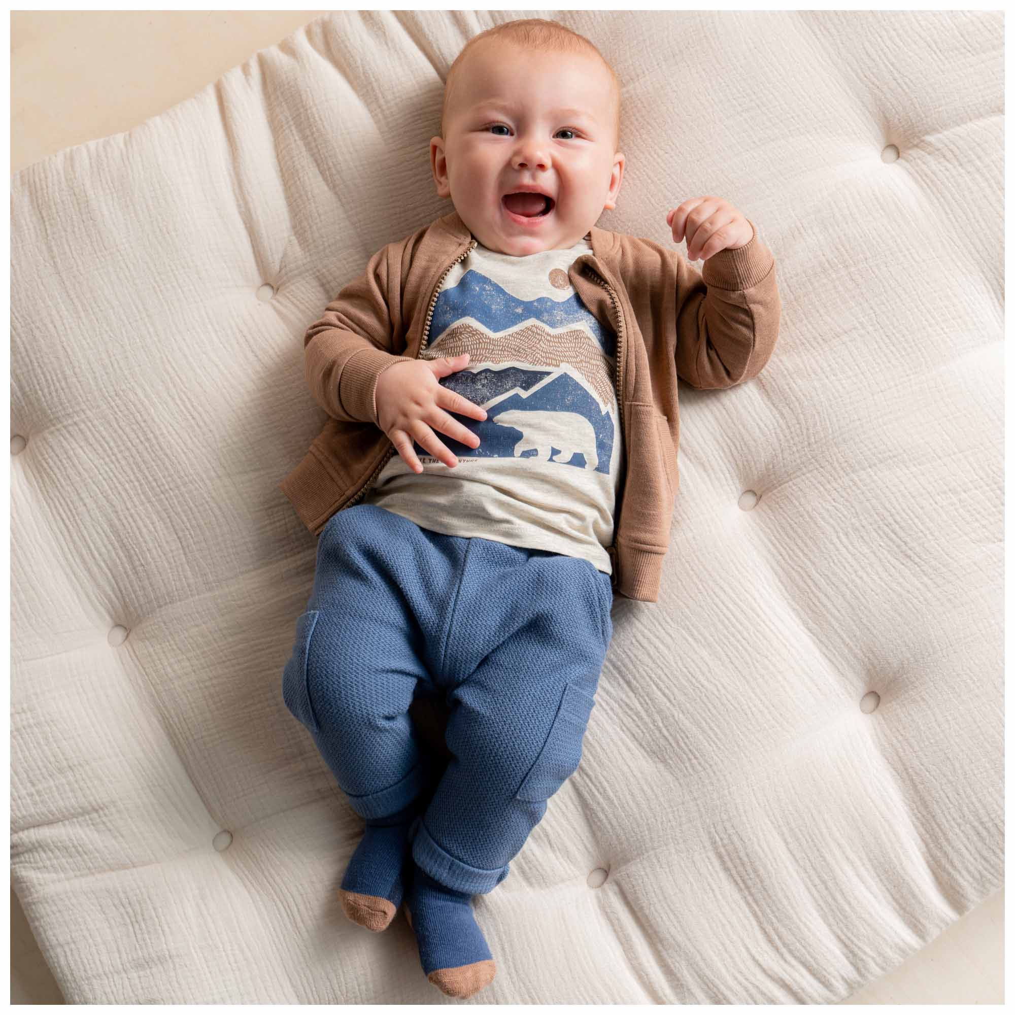Prénatal baby broek  effen blauw