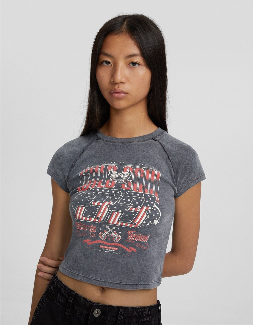 Camiseta de manga curta com estampa